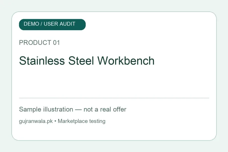 DEMO AUDIT 01 - Stainless Steel Workbench